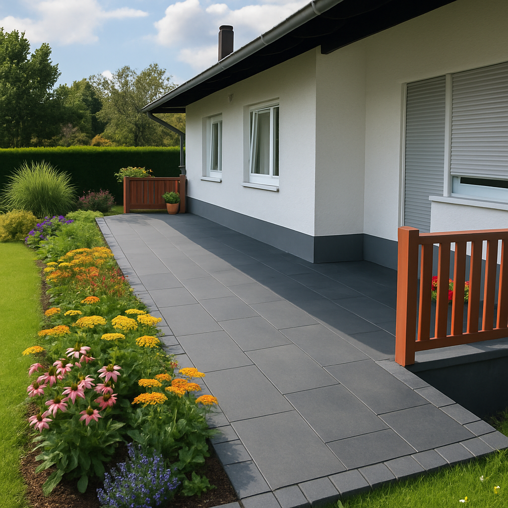 Granit Nero Assoluto Terrassenplatten
